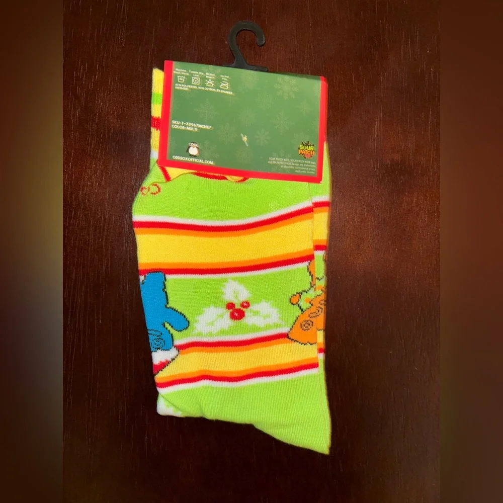 SOUR PATCH KIDS NOVELTY CREW SOCKS NWT MEN’S SHOE SIZE 8-12